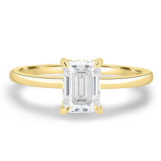 Bague de fiançailles en diamant de laboratoire E/VS2 avec halo caché en émeraude de 1,86 ct 