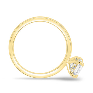 Bague de fiançailles en diamant de laboratoire E/VS2 avec halo caché en émeraude de 1,86 ct 