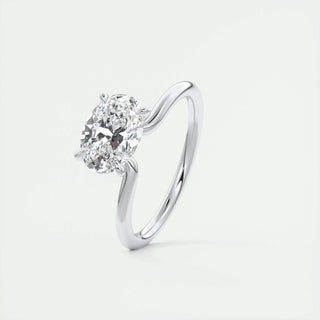 Bague de fiançailles avec diamant solitaire en moissanite taille ovale East West de 1,91 ct 