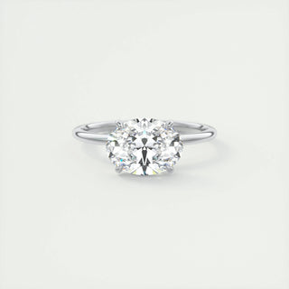 Bague de fiançailles en moissanite solitaire taille ovale East West de 1,91 ct