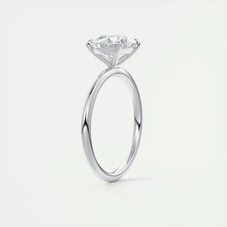 Bague de fiançailles en moissanite solitaire taille ovale East West de 1,91 ct