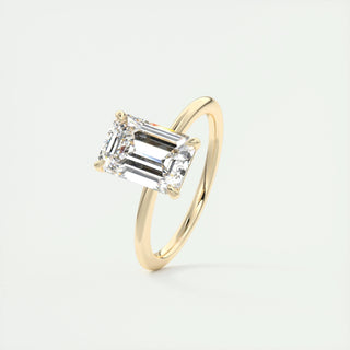 1.91CT Emerald Cut Solitaire Diamond Moissanite Engagement Ring