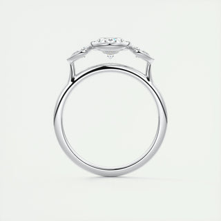 1.91CT Oval Cut Bezel Three Stone Moissanite Diamond Engagement Ring