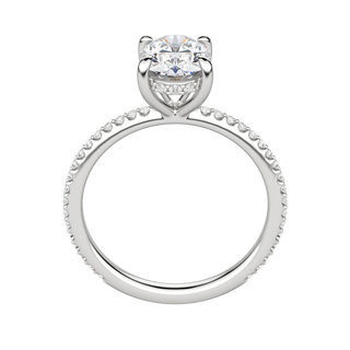 Bague de fiançailles en moissanite à halo caché de taille ovale de 1,91 ct 