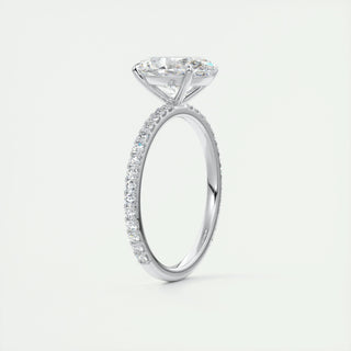 1.91CT Oval Cut Pave Moissanite Diamond Engagement Ring