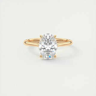 Bague de fiançailles avec diamant solitaire en moissanite à taille ovale de 1,91 ct 