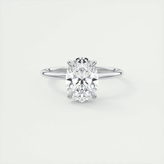 1.91CT Oval Solitaire Hidden Halo Diamond Moissanite Engagement Ring