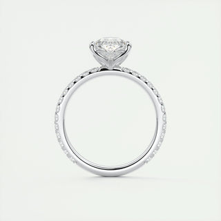 1.93CT Pear Cut Pave Moissanite Diamond Engagement Ring