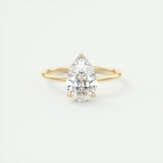 1.93CT Pear Cut Solitaire Moissanite Diamond Engagement Ring