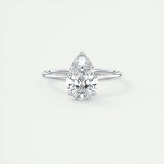 1.93CT Pear Cut Solitaire Moissanite Diamond Engagement Ring