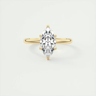 Bague de fiançailles solitaire en moissanite taille marquise de 1,98 ct 