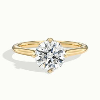 1.0CT Round Cut Diamond Tulip Set Moissanite Engagement Ring