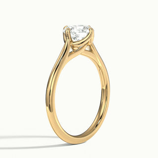 Bague de fiançailles en moissanite avec diamants taille ronde et tulipe de 1,0 ct