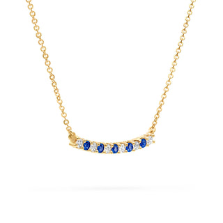 0.90CT Round Sapphire Diamond September Birthstone Necklace for Her