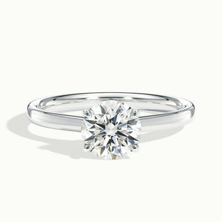 Bague de fiançailles avec diamant solitaire taille ronde et moissanite de 1,0 ct