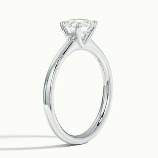 1.0CT Round Cut Solitaire Moissanite Diamond Engagement Ring