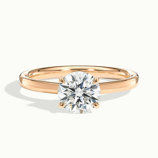 Anillo de compromiso con diamante solitario de moissanita de talla redonda de 1,0 ct