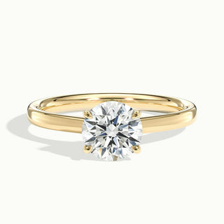 Anillo de compromiso con diamante solitario de moissanita de talla redonda de 1,0 ct