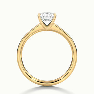 Bague de fiançailles avec diamant solitaire en moissanite à taille ronde de 1,0 ct