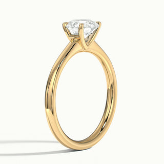 Anillo de compromiso con diamante solitario de moissanita de talla redonda de 1,0 ct