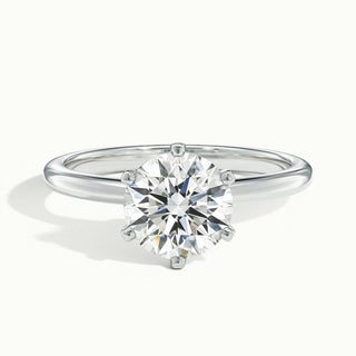 Bague de fiançailles avec diamant solitaire en moissanite taille ronde de 1,50 ct