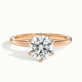 Bague de fiançailles avec diamant solitaire en moissanite taille ronde de 1,50 ct