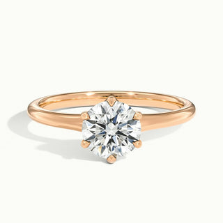 Bague de fiançailles avec diamant solitaire en moissanite à taille ronde de 2,0 ct