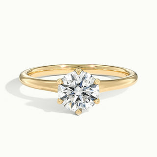 Bague de fiançailles avec diamant solitaire en moissanite à taille ronde de 2,0 ct