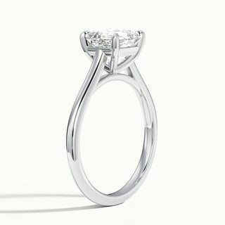 2.0CT Asscher Cut Moissanite Solitaire Diamond Engagement Ring