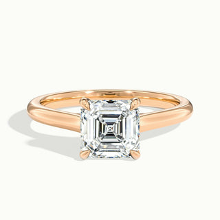 Bague de fiançailles avec diamant solitaire en moissanite taille Asscher de 2,0 ct