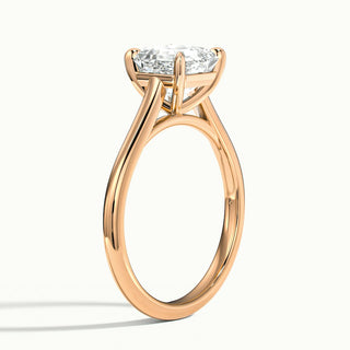 Bague de fiançailles avec diamant solitaire en moissanite taille Asscher de 2,0 ct