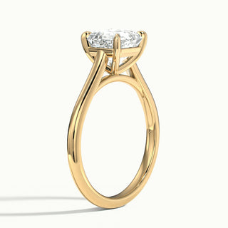 Bague de fiançailles avec diamant solitaire en moissanite taille Asscher de 2,0 ct