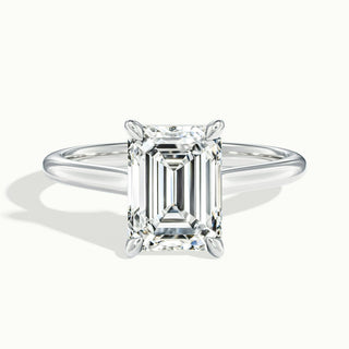 Anillo de compromiso con diamante solitario de moissanita de talla esmeralda de 1,0 ct