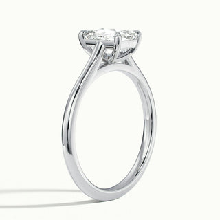 Anillo de compromiso con diamante solitario de moissanita de talla esmeralda de 1,0 ct