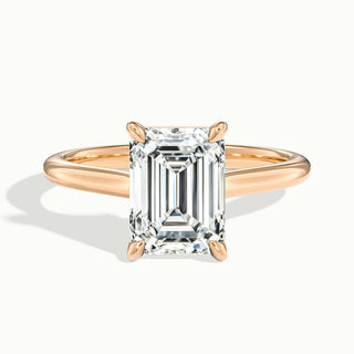 Bague de fiançailles avec diamant solitaire taille émeraude et moissanite de 1,0 ct