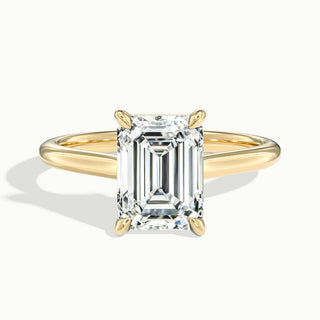 Anillo de compromiso con diamante solitario de moissanita de talla esmeralda de 1,0 ct