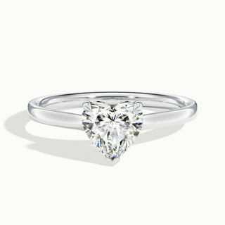 Bague de fiançailles en forme de cœur avec diamant solitaire et moissanite de 2,0 ct