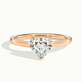 Anillo de compromiso con diamante solitario de moissanita en forma de corazón de 2,0 quilates