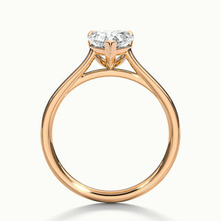 Bague de fiançailles en forme de cœur avec diamant solitaire et moissanite de 2,0 ct