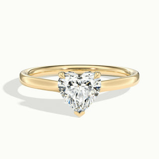 Bague de fiançailles en forme de cœur avec diamant solitaire et moissanite de 2,0 ct