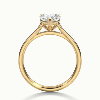 Bague de fiançailles en forme de cœur avec diamant solitaire et moissanite de 2,0 ct