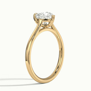 Bague de fiançailles en forme de cœur avec diamant solitaire et moissanite de 2,0 ct