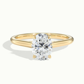 Bague de fiançailles solitaire en diamant moissanite taille ovale de 1,50 ct