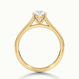 Bague de fiançailles solitaire en diamant moissanite taille ovale de 1,50 ct