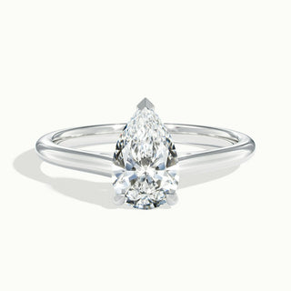 Bague de fiançailles avec diamant solitaire taille poire et moissanite de 1,50 ct