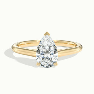 Bague de fiançailles avec diamant solitaire taille poire et moissanite de 1,50 ct