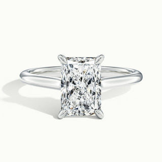 Bague de fiançailles avec diamant solitaire en moissanite taille radiant de 2,0 ct