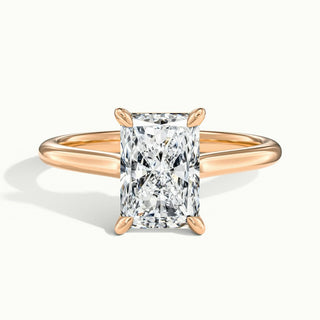 Bague de fiançailles avec diamant solitaire en moissanite taille radiant de 2,0 ct