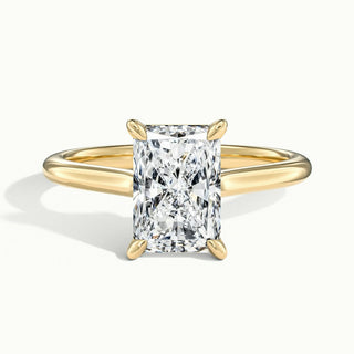 Bague de fiançailles avec diamant solitaire en moissanite taille radiant de 2,0 ct