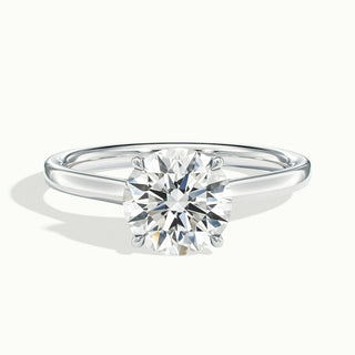 Bague de fiançailles avec diamant solitaire taille ronde et moissanite de 1,0 ct